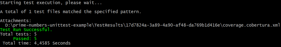 dotnet test –collect:“XPlat Code Coverage” -r “..\TestResults”