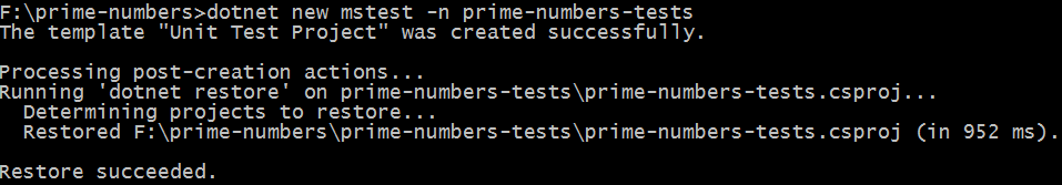 dotnet new mstest -n prime-numbers-tests